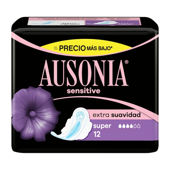 Ausonia Sensitive Compresas Super con Alas 12uds