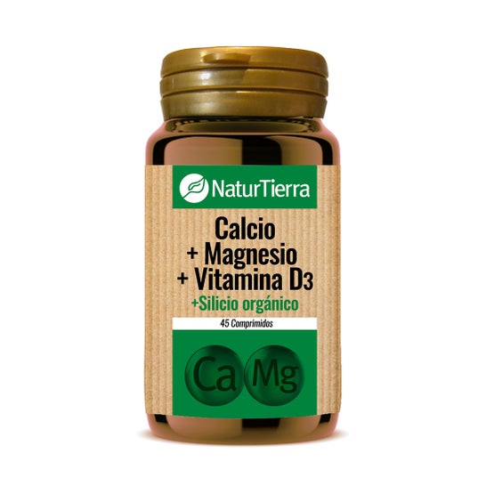 Naturtierra Calcio+Magnesio+Vitamina D3+Silicio Orgánico 45 Comprimidos