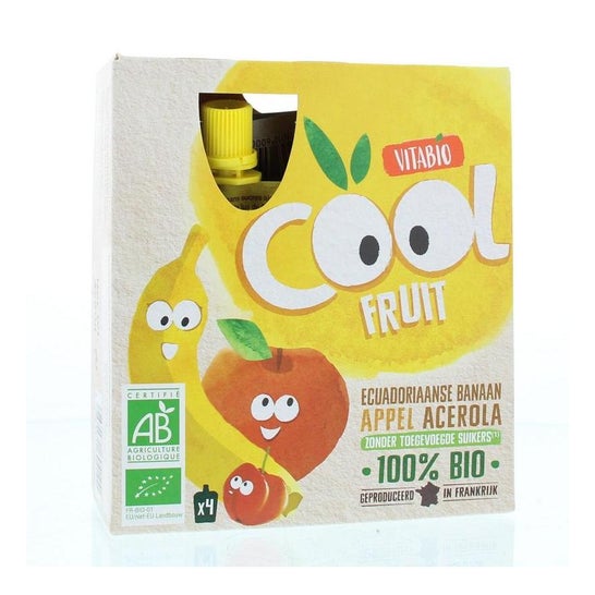BabyBio Pack Cool Fruits Plátano Manzana 4x90g