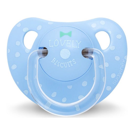 Suavinex Chupete Fisiológico Silicona 6-18m Galleta Azul 1ud