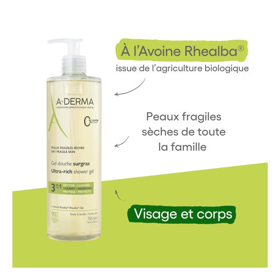 A-DERMA shower gel sobregraso 750ml