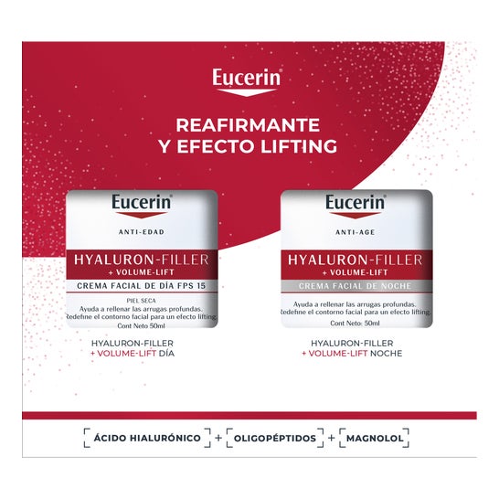 Eucerin Pack antiedad Hyaluron-Filler + Volume-Lift Crema de Día FPS 15 50ml + Crema de Noche 50ml
