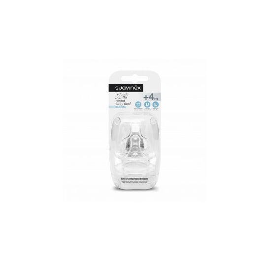 Suavinex Tetina Redonda Silicona Flujo Denso +4m 2uds