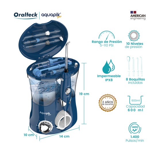 Aquapik Pro Irrigador Dental Profesional Blanco