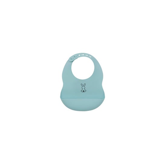 Nattou Bib Silicone Bib Light Blue 1pc
