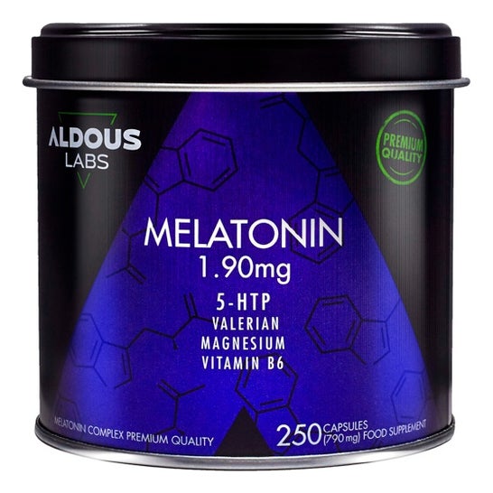 Buy Tryptophan with melatonin, magnesium, spirulina and vitamins 200  vegetable capsules of 830mg Aldous Bio