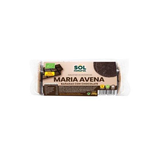 Solnatural Galleta María Avena Chocolate Eco Sin Gluten 200g