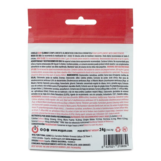 Wug Chicle Climax Frutos Rojos 10uds