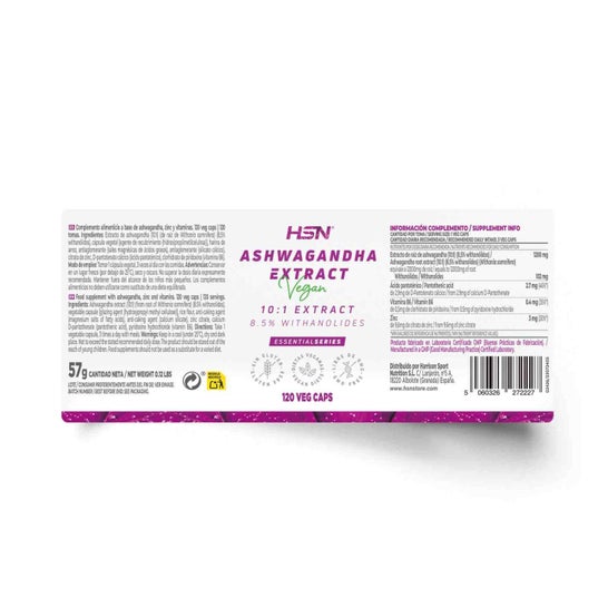 HSN Extracto de Ashwagandha 10:1 400mg 120vcaps