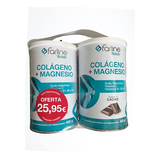 Farline Collageen + Magnesium Cacao smaak 2x400g
