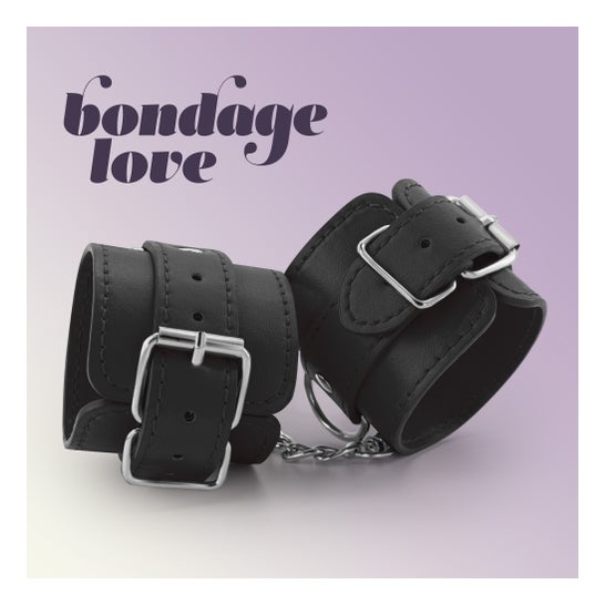 Crushious Bondage Love Esposas de Cuero Negras 1ud