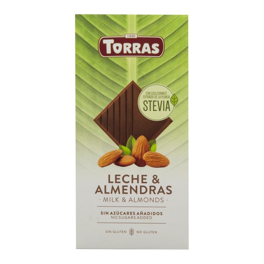 Torras Chocolate Leche Almendras con Stevia 125g