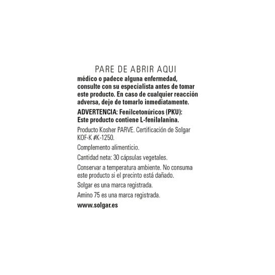 Solgar Amino 75 30vcap