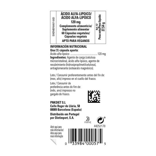 Solgar Ácido Alfa-Lipoico 120 mg 60vcaps