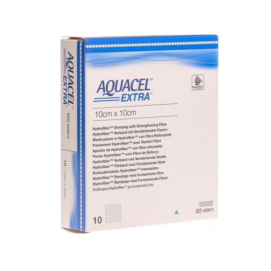 Convatec Aquacel Extra Hydro-Faser-Pad 10x10cm 10uds