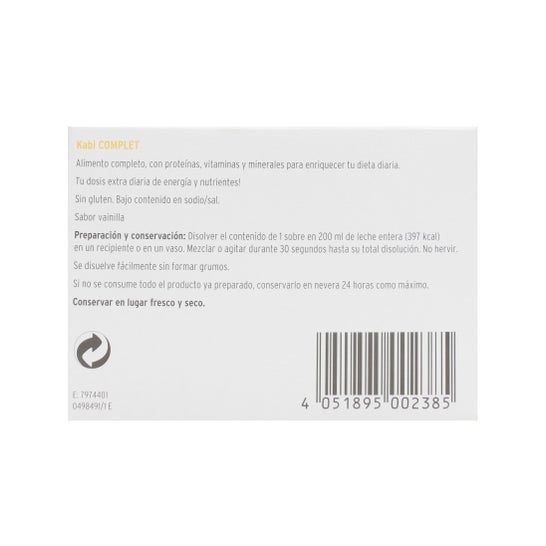 Kabi Complet polvo sabor vainilla 7 sobres 62g