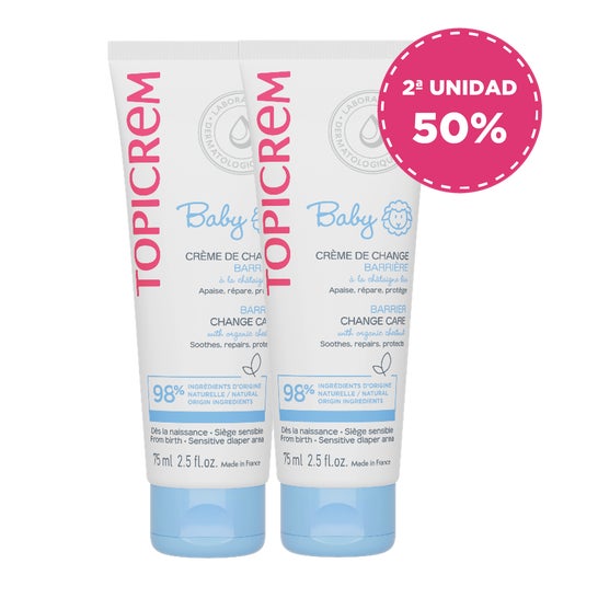 Topicrem Baby Crema Cambio Pañal Acción Barrera Pack 2x75ml
