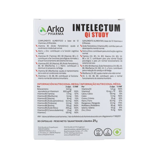 Arkopharma Intelectum Study 30caps