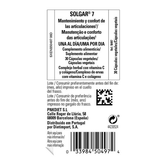 Solgar N7 Joint Support &amp; Comfort 30caps. grøntsager