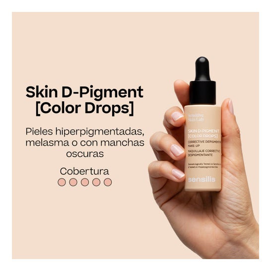 Sensilis Skin D-Pigment [Color Drops] Maquillaje Corrector Despigmentante 04 Beige Doré 30 ml