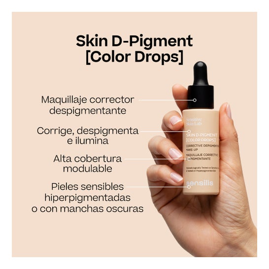 Sensilis Skin D-Pigment [Color Drops] Maquillaje Corrector Despigmentante 04 Beige Doré 30 ml