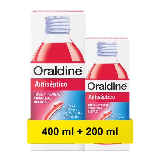 Oraldine antiseptic mouthwash 400ml + 200ml