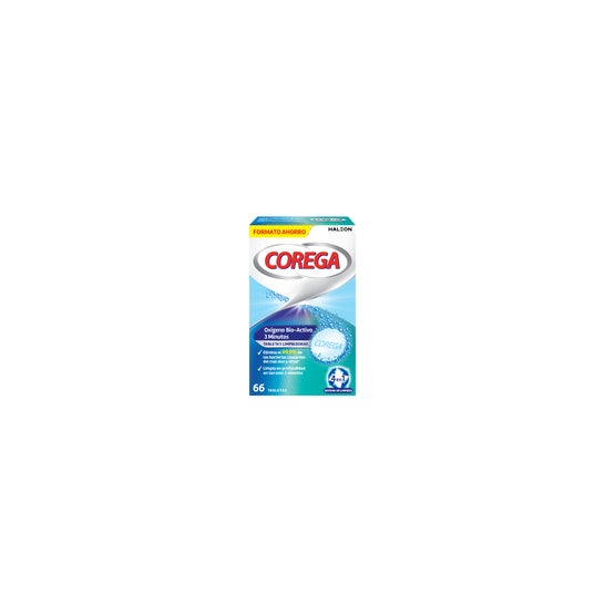 Corega Oxígeno Bio Activo 3 Minutos 66 tabletas limpiadoras