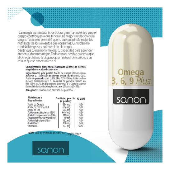 Sanon Omega 3 6 9 Plus 60 caps blandas