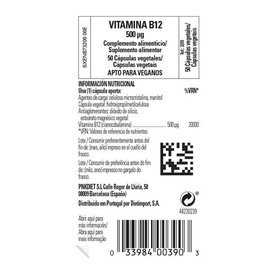 Solgar Vitamina B12 Cianocobalamina 500mcg 50vcaps