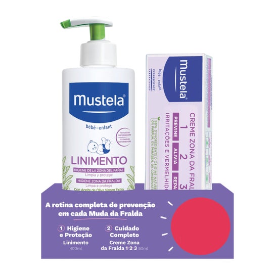 Mustela Pack Linimento Fralda 400ml + Creme Fralda 123 50ml