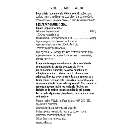 Solgar Sabal Bayas 100vcaps