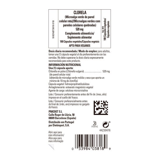 Solgar Clorela de Pared Celular Rota 520 mg 100vcaps