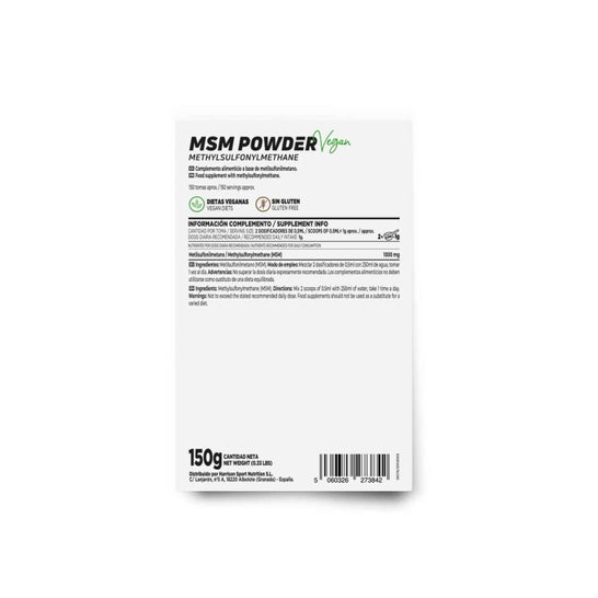 HSN MSM Metilsulfonilmetano en Polvo 150g