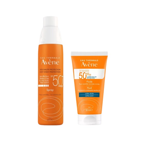 Avène Pack Spray Solar SPF50+ P. Sensibles 200ml + Solar Fluido Ultra-Light SPF50+ 50ml