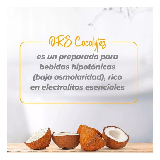 HSN ORS Cocolytes Agua de Coco + Electrolitos en Polvo Té Helado de Melocotón 500 g