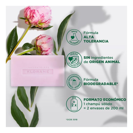 Klorane Champú Sólido a la Peonía 80 g
