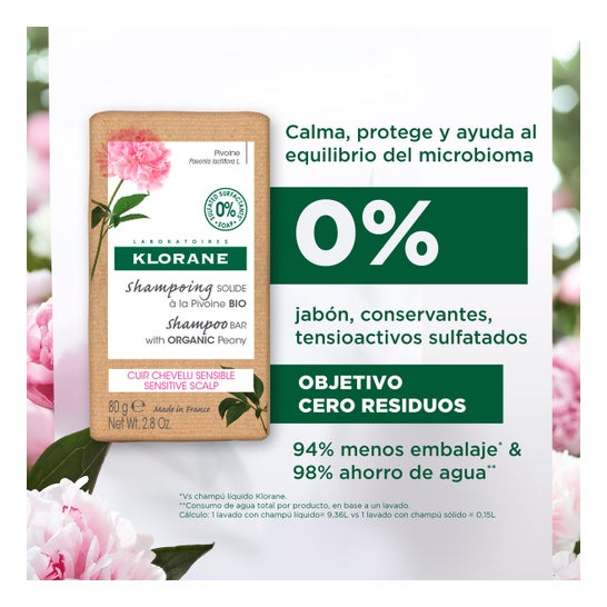 Klorane Champú Sólido a la Peonía 80 g