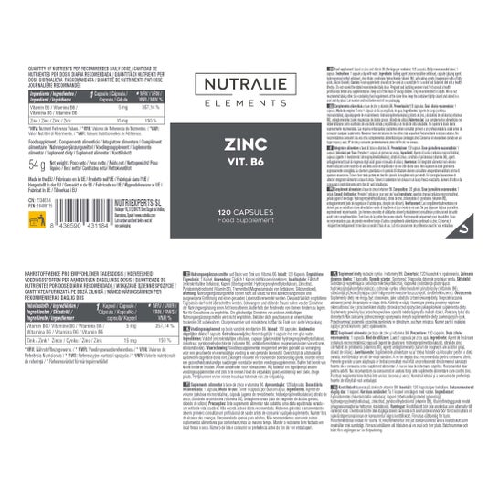 Nutralie Zinc + Vitamina B6 Bio 120caps