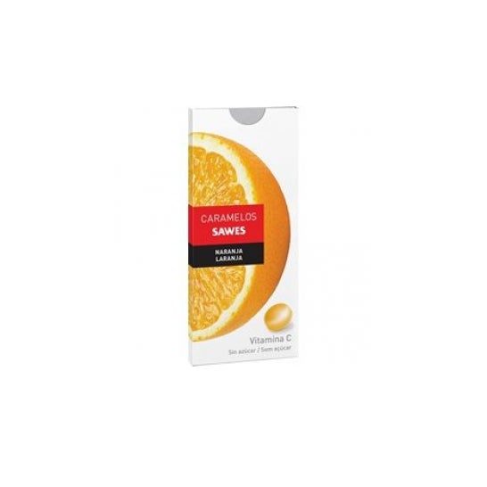 Sawes Caramelos balsámicos sin azúcar sabor Naranja con Vitamina C en blister 22g
