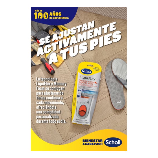 Scholl LiquiFlex Plantillas Soporte Extra Talla L 1par
