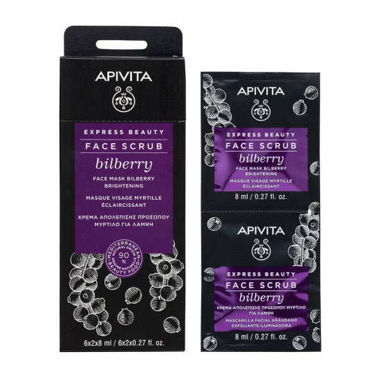 Apivita Express Gold exfoliating cream with cranberry 2x8ml