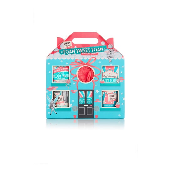Dirty Works Set Gel de Baño + Exfoliante + Crema Corporal + Esponja