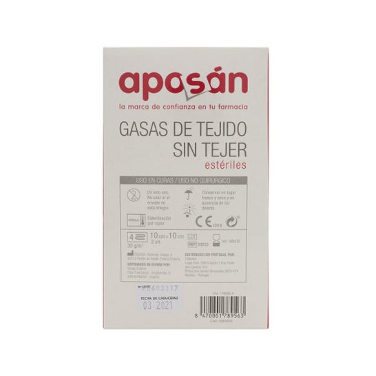 Aposán Gasas de Tejido sin Tejer Estériles Alta Absorción 50uds