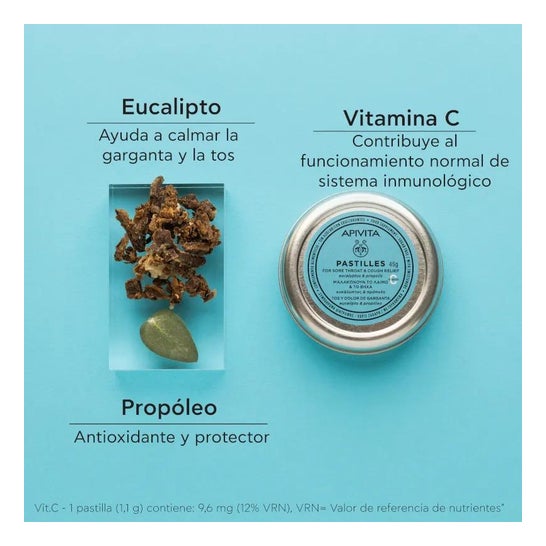 Apivita Para el Dolor de Garganta y Alivio de la Tos Eucalipto 45g Apivita Para el Dolor de Garganta y Alivio de la Tos Eucalipto 45g