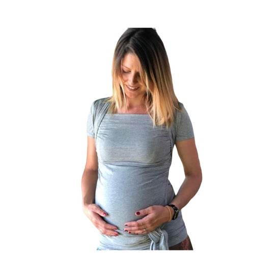 Quokkababy Babytrage T-Shirt Grau 1St