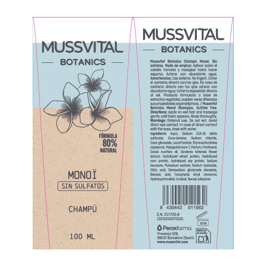 Mussvital Botanics Monoi Shampoo 100 ml