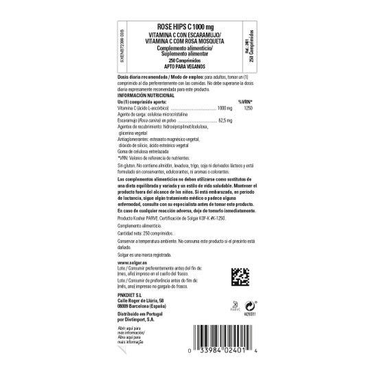Solgar Vitamina C 1000 mg Escaramujo 250 comp