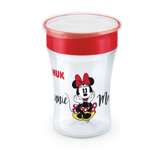 NUK Magic Cup 230ml with drinking rim and lid minnie mouse - Vajillas para bebés