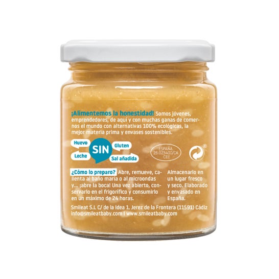 Smileat Tarrito Ecológico CA-CHI-TOS de Arroz Integral Salmón y Guisantes 230 g