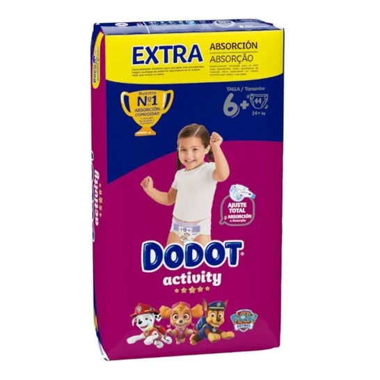 Dodot Pañal Bebé Activity 14kg+ T6+ 44uds
